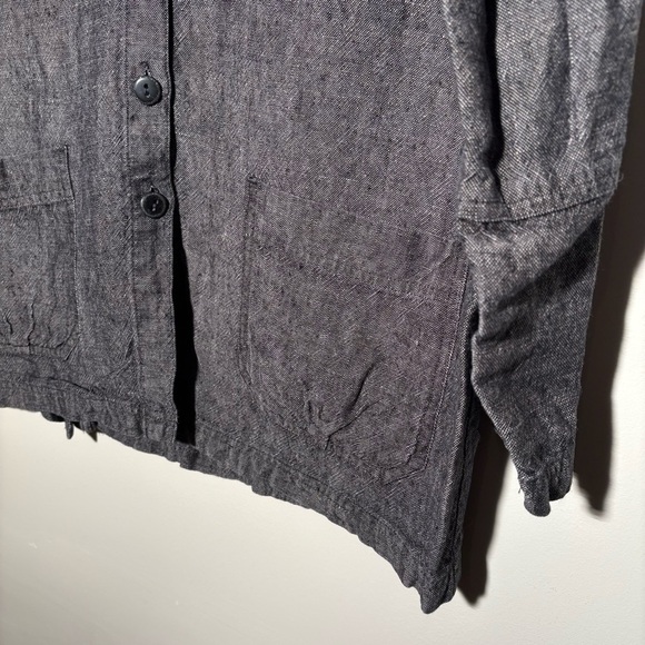 J. Jill Linen V-Neck Button Up Lightweight Jacket - Picture 4 of 8